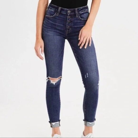 American Eagle Outfitters Next Level Stretch Hi Rise Crop Jegging 6 - Picture 1 of 2